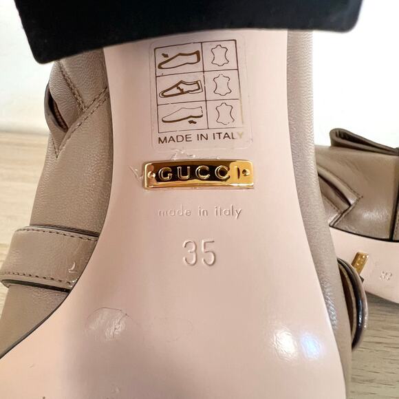 Gucci GG Marmont Fringe 75mm Ankle Boots 35 Mud Leather Block Heel - Picture 10 of 13